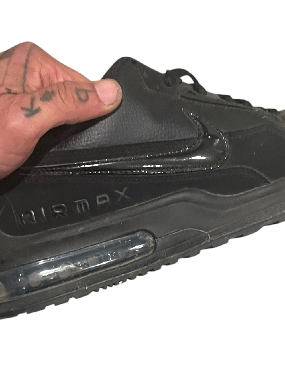 Nike Air Max LTD 3 Triple Black Leather Sneakers Men’s Size 12 Running Shoes